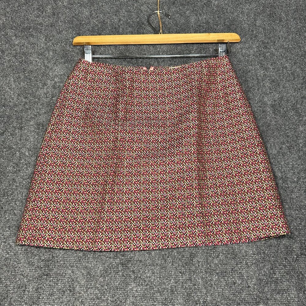 Dana Hall  Skirt Womens 8 Pencil Lined Back Zip Cotton Blend Multicolor Check